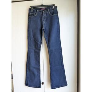 Vintage Y2K Body Blue Juniors Sz 7 Flare Leg Dark Wash Blue Jeans